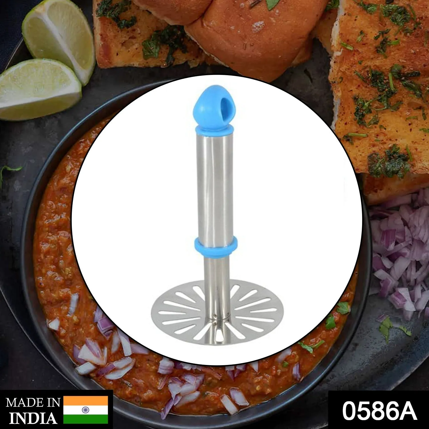 0586A Stainless Steel Potato Masher, PauBhaji Masher