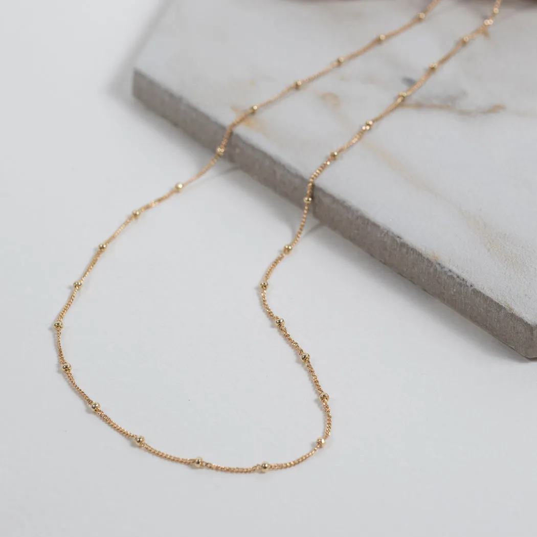 Barbican 9ct Yellow Gold Beaded Chain