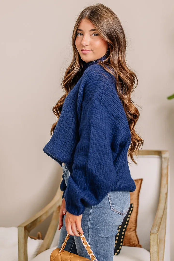 Chilly Days Oversized Sweater | Cobalt