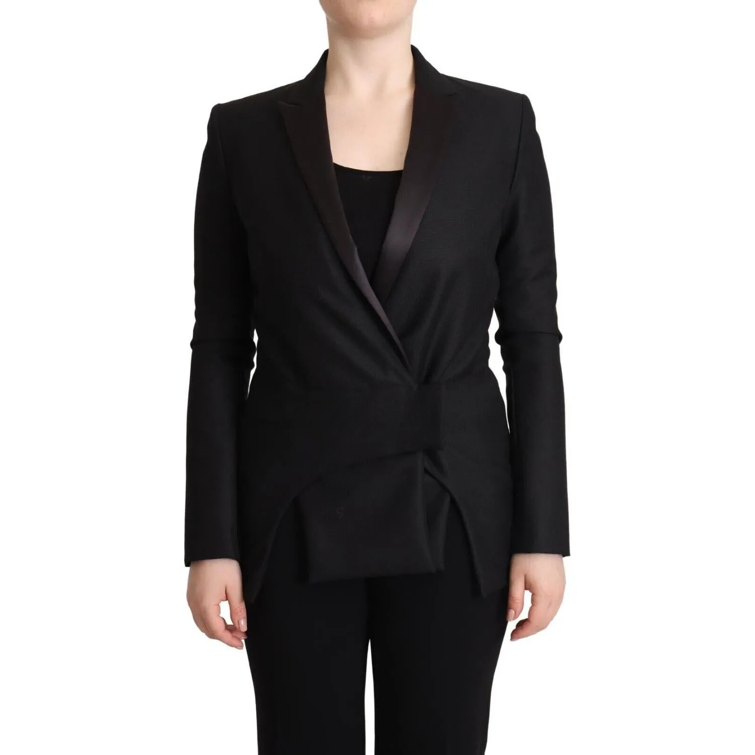 Costume National Elegant Black Double-Breasted Blazer