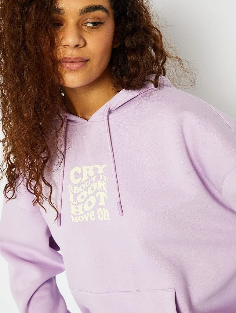 Cry About It Lilac Oversized Hoodie