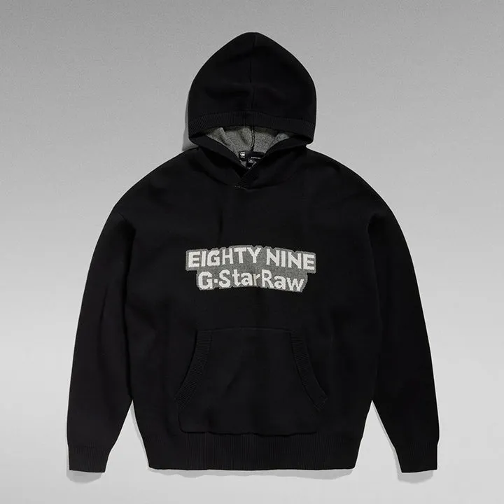 Graphic HDD Loose Knit Hoodie (Black) - GD23933D4886484