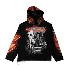 MAJESTIC Death Card Tapestry Rhinestone Graphic Hoodie