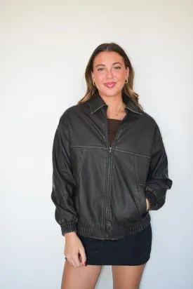 Relaxed Fit Leather Jacket