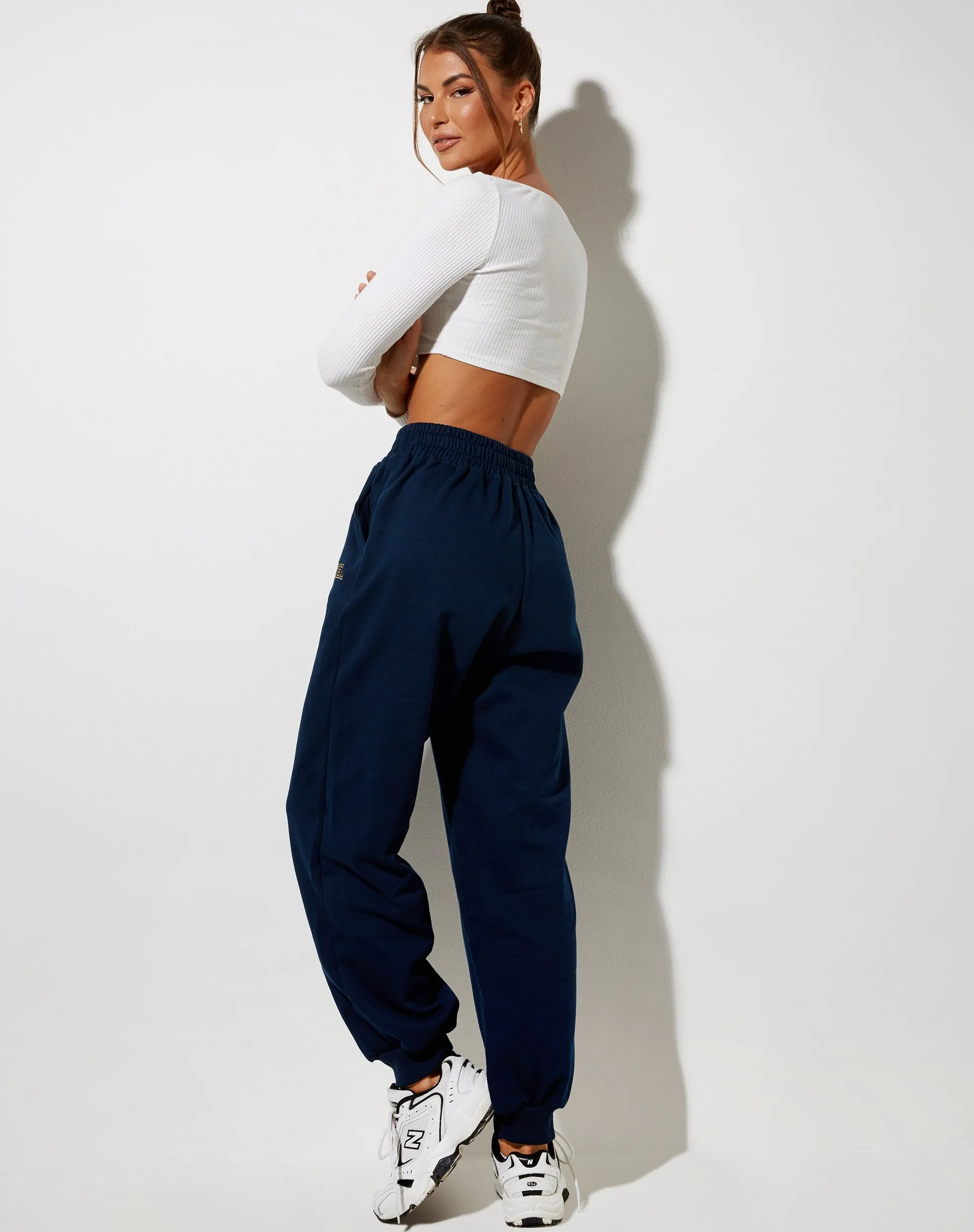 Roider Jogger in Navy 'Angel' Embro in Yellow