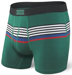 SAXX Ultra Boxer Fly Green Regatta Stripe